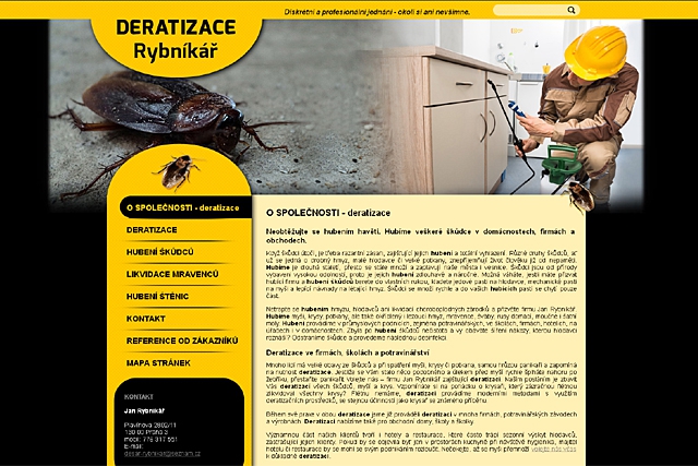 www.deratizacerybnikar.cz - stránky deratizační firmy 