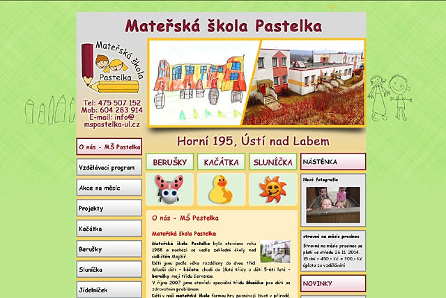 www.mspastelka-ul.cz - mateřská škola Pastelka 